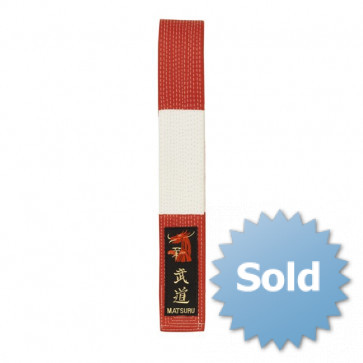 Matsuru Budoband geborduurd rood/wit 02192