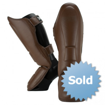 Super Pro Combat Gear Lederen Scheenbeschermer Guardian SE Bruin 