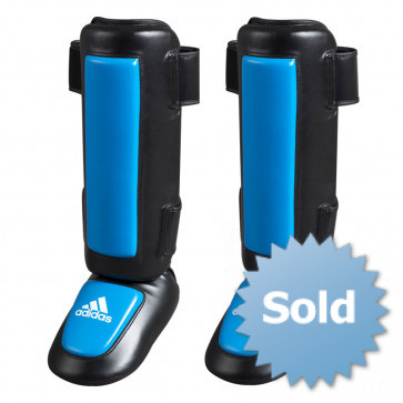 adidas Pro Style Scheenbeschermers PU Met Gel Padding Zwart/Blauw ADITSN01ZB