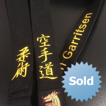 Matsuru 0221 Budoband geborduurd Zwart (Banden)