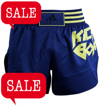 adidas Thai- en Kickboksshort Micro Diamond Geel/Blauw -L