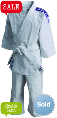 adidas Judopak kids J200 Evolution Wit/Blauw ADIJ200WB